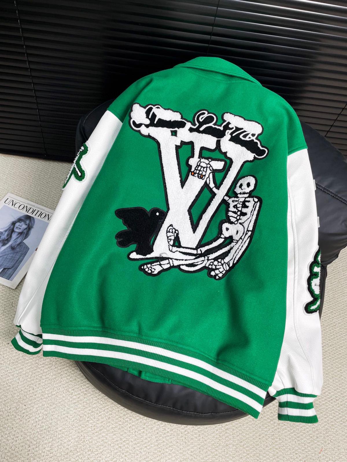 Louis Vuitton Green & White Varsity Jacket