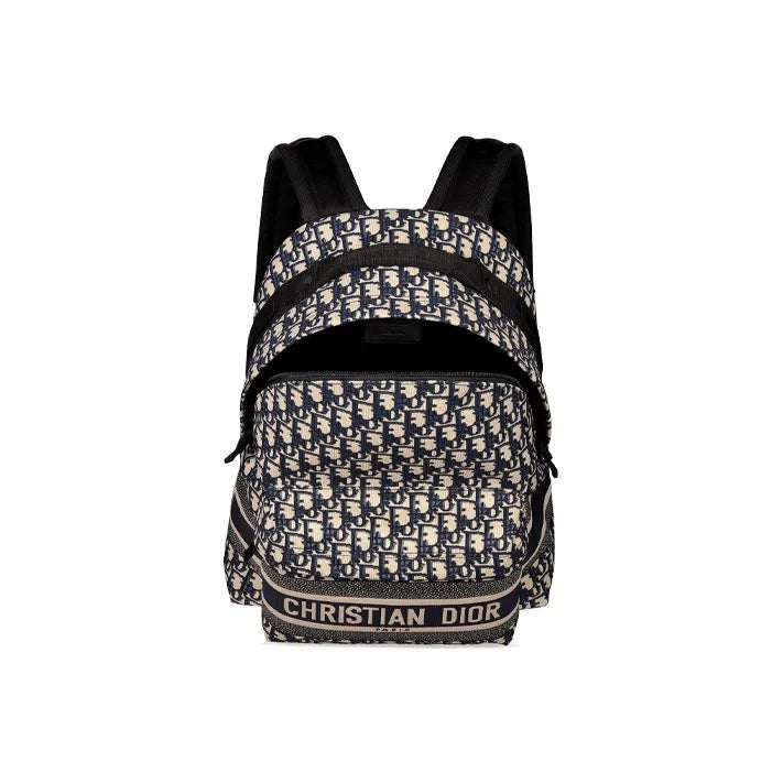 DIOR DiorTravel Backpack Blue Dior Oblique Jacquard