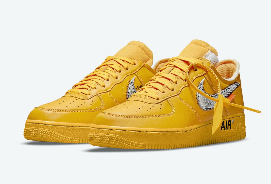 NIKE AIR FORCE 1 LOW UNIVERSITY GOLD METALLIC SILVER 0FF-WHITE