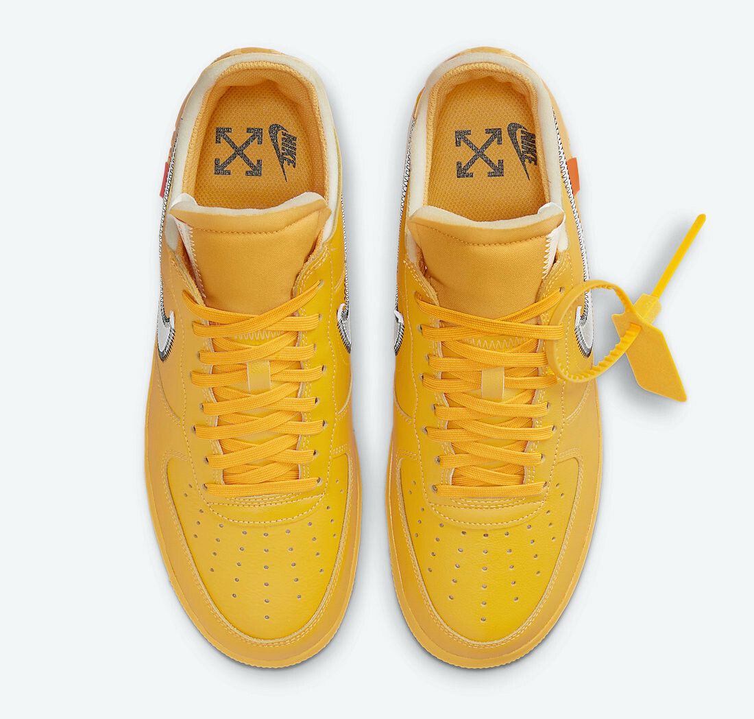NIKE AIR FORCE 1 LOW UNIVERSITY GOLD METALLIC SILVER 0FF-WHITE