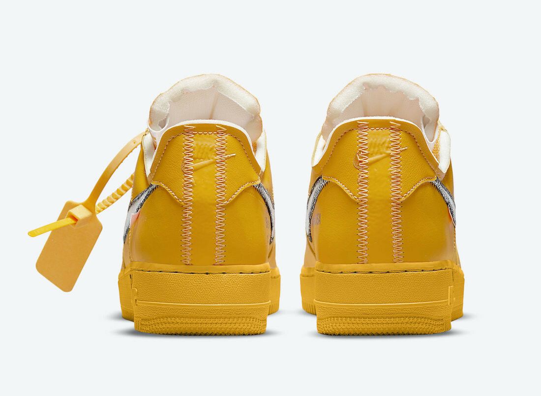 NIKE AIR FORCE 1 LOW UNIVERSITY GOLD METALLIC SILVER 0FF-WHITE